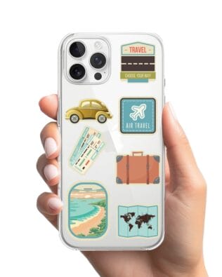 Etui do iPhone 12 Pro Max przeźroczyste, silikonowe Flexi, pocztowe znaczki