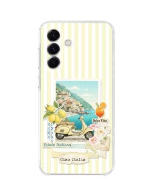 Etui do Samsung Galaxy A57 przeźroczyste, silikonowe Flexi, Italian Summer, Ciao Italia