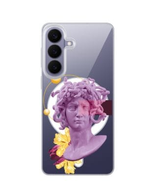 Etui do Samsung Galaxy S26 z MagSafe przeźroczyste, silikonowe Flexi, antyczna figura, meduza