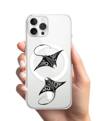 Etui do iPhone 12 Pro Max z MagSafe przeźroczyste, silikonowe Flexi, Summer Patterns, diabeł morski