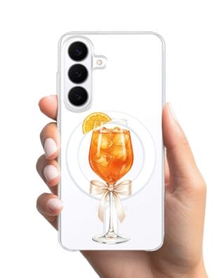 Etui do Samsung Galaxy S26 Plus z MagSafe przeźroczyste, silikonowe Flexi, Paradise, Aperol Spritz