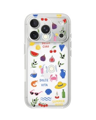 Etui do iPhone 17 Pro Max przeźroczyste, silikonowe Flexi, Italian Summer, kolorowe wakacje