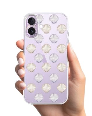 Etui do iPhone 17 przeźroczyste, silikonowe Flexi, Summer Patterns, pastelowe muszelki