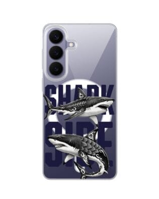 Etui do Samsung Galaxy S26 z MagSafe przeźroczyste, silikonowe Flexi, Summer Patterns, Shark side