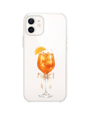 Etui do iPhone 12 przeźroczyste, silikonowe Flexi, Paradise, Aperol Spritz
