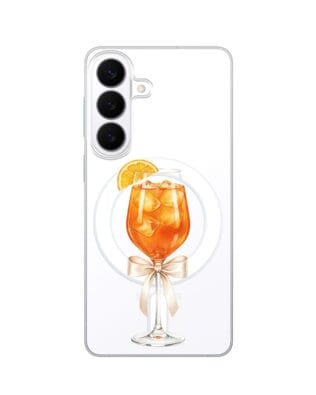 Etui do Samsung Galaxy S26 z MagSafe przeźroczyste, silikonowe Flexi, Paradise, Aperol Spritz