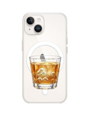 Etui do iPhone 14 Plus z MagSafe przeźroczyste, silikonowe Flexi, Paradise, Whiskey on the rocks