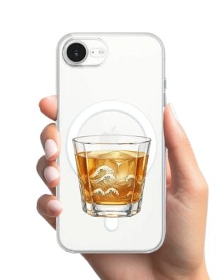 Etui do iPhone 16e z MagSafe przeźroczyste, silikonowe Flexi, Paradise, Whiskey on the rocks
