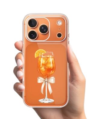 Etui do iPhone 17 Pro przeźroczyste, silikonowe Flexi, Paradise, Aperol Spritz