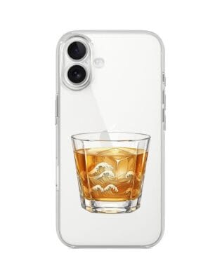 Etui do iPhone 17 przeźroczyste, silikonowe Flexi, Paradise, Whiskey on the rocks