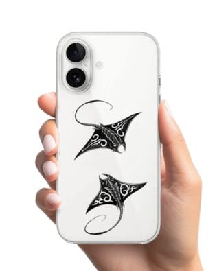 Etui do iPhone 16 przeźroczyste, silikonowe Flexi, Summer Patterns, diabeł morski