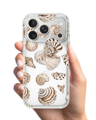 Etui do iPhone 17 Pro Max przeźroczyste, silikonowe Flexi, Summer Patterns, ozdobne muszle
