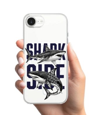Etui do iPhone 16e z MagSafe przeźroczyste, silikonowe Flexi, Summer Patterns, Shark side