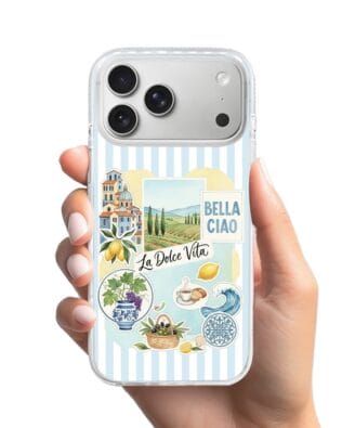 Etui do iPhone 17 Pro Max z MagSafe przeźroczyste, silikonowe Flexi, Italian Summer, La Dolce Vita