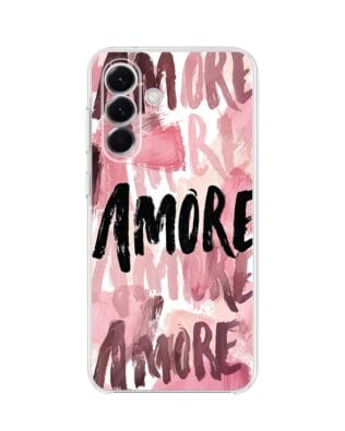 Etui do Samsung Galaxy A57 przeźroczyste, silikonowe Flexi, Positive Vibes, Amore Amore