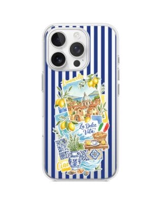 Etui do iPhone 16 Pro Max przeźroczyste, silikonowe Flexi, Italian Summer, Limoncello