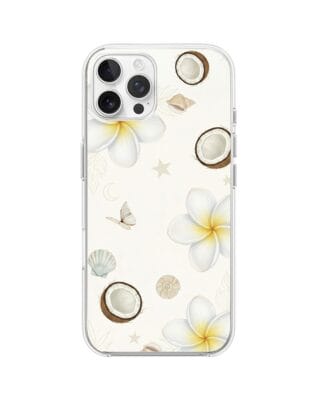 Etui do iPhone 12 Pro Max przeźroczyste, silikonowe Flexi, Summer Patterns, hawajskie kokosy