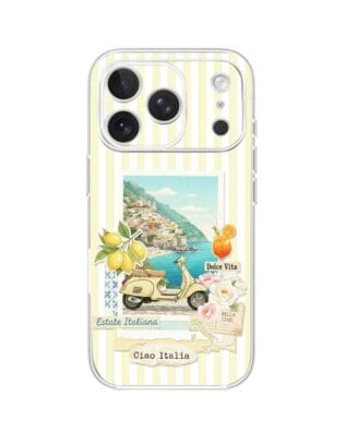 Etui do iPhone 17 Pro Max przeźroczyste, silikonowe Flexi, Italian Summer, Ciao Italia