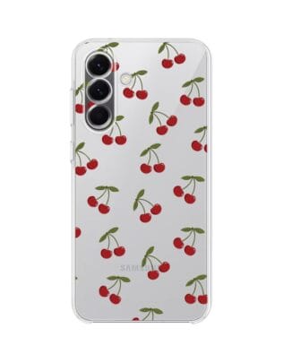 Etui do Samsung Galaxy A57 przeźroczyste, silikonowe Flexi, Mini Patterns, Wiśnie
