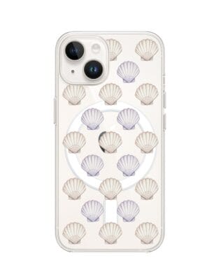 Etui do iPhone 14 Plus z MagSafe przeźroczyste, silikonowe Flexi, Summer Patterns, pastelowe muszelki