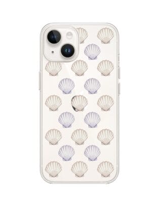 Etui do iPhone 14 przeźroczyste, silikonowe Flexi, Summer Patterns, pastelowe muszelki