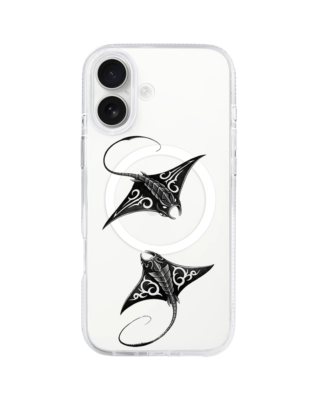 Etui do iPhone 16 z MagSafe przeźroczyste, silikonowe Flexi, Summer Patterns, diabeł morski