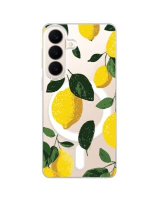 Etui do Samsung Galaxy S26 Plus z MagSafe przeźroczyste, silikonowe Flexi, Italian Summer, Cytrynowe