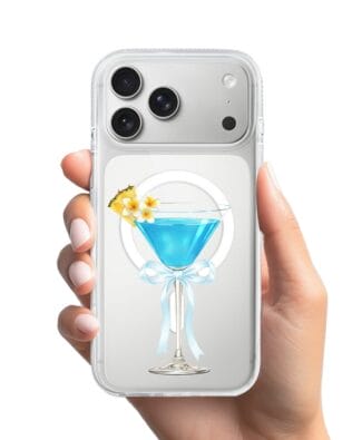 Etui do iPhone 17 Pro Max z MagSafe przeźroczyste, silikonowe Flexi, Paradise, Blue Hawaii