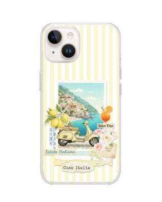 Etui do iPhone 13 Mini przeźroczyste, silikonowe Flexi, Italian Summer, Ciao Italia