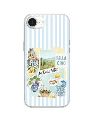 Etui do iPhone 17e z MagSafe przeźroczyste, silikonowe Flexi, Italian Summer, La Dolce Vita