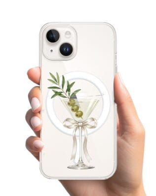 Etui do iPhone 14 Plus z MagSafe przeźroczyste, silikonowe Flexi, Paradise, Dry Martini