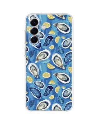 Etui do Samsung Galaxy A57 przeźroczyste, silikonowe Flexi, Summer Patterns, ostrygi z cytrynką
