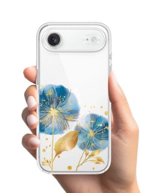 Etui do iPhone Air przeźroczyste, silikonowe Flexi, Kwiaty, niebieskie dmuchawce