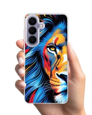 Etui do Samsung Galaxy S26 z MagSafe przeźroczyste, silikonowe Flexi, Dzika Mandala, Lwie spojrzenie