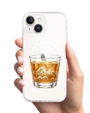 Etui do iPhone 13 z MagSafe przeźroczyste, silikonowe Flexi, Paradise, Whiskey on the rocks