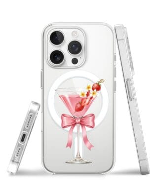 Etui do iPhone 13 Pro z MagSafe przeźroczyste, silikonowe Flexi, Paradise, Strawberry Martini
