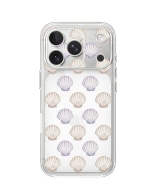 Etui do iPhone 17 Pro przeźroczyste, silikonowe Flexi, Summer Patterns, pastelowe muszelki