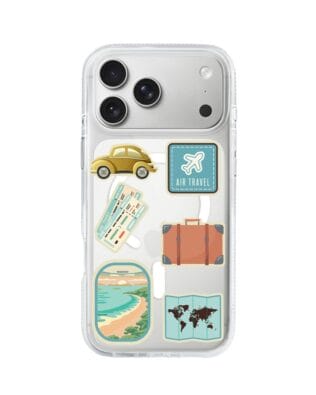 Etui do iPhone 17 Pro Max z MagSafe przeźroczyste, silikonowe Flexi, pocztowe znaczki