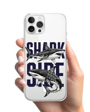 Etui do iPhone 12 Pro Max z MagSafe przeźroczyste, silikonowe Flexi, Summer Patterns, Shark side