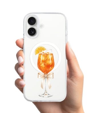 Etui do iPhone 16 z MagSafe przeźroczyste, silikonowe Flexi, Paradise, Aperol Spritz