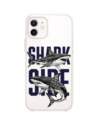 Etui do iPhone 12 Mini przeźroczyste, silikonowe Flexi, Summer Patterns, Shark side