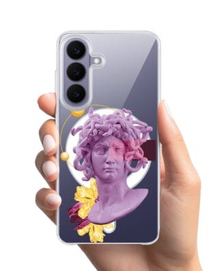 Etui do Samsung Galaxy S26 Plus z MagSafe przeźroczyste, silikonowe Flexi, antyczna figura, meduza