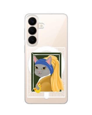 Etui do Samsung Galaxy S26 z MagSafe przeźroczyste, silikonowe Flexi, kotek z kurczakiem