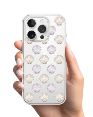 Etui do iPhone 13 Pro Max przeźroczyste, silikonowe Flexi, Summer Patterns, pastelowe muszelki