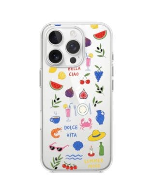 Etui do iPhone 13 Pro Max przeźroczyste, silikonowe Flexi, Italian Summer, kolorowe wakacje