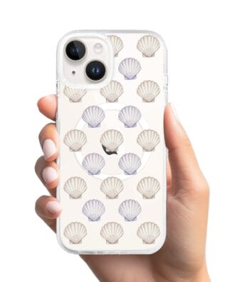Etui do iPhone 13 z MagSafe przeźroczyste, silikonowe Flexi, Summer Patterns, pastelowe muszelki
