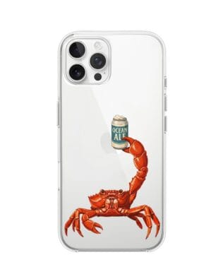 Etui do iPhone 12 Pro Max przeźroczyste, silikonowe Flexi, Paradise, krab z piwem