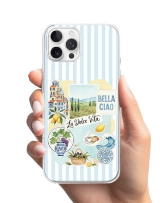 Etui do iPhone 12 Pro przeźroczyste, silikonowe Flexi, Italian Summer, La Dolce Vita