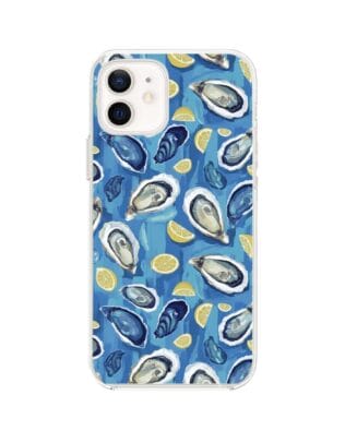 Etui do iPhone 12 z MagSafe przeźroczyste, silikonowe Flexi, Summer Patterns, ostrygi z cytrynką