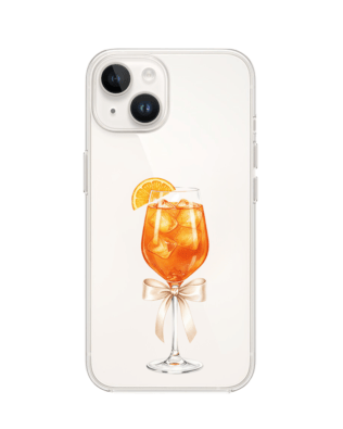 Etui do iPhone 14 Plus przeźroczyste, silikonowe Flexi, Paradise, Aperol Spritz